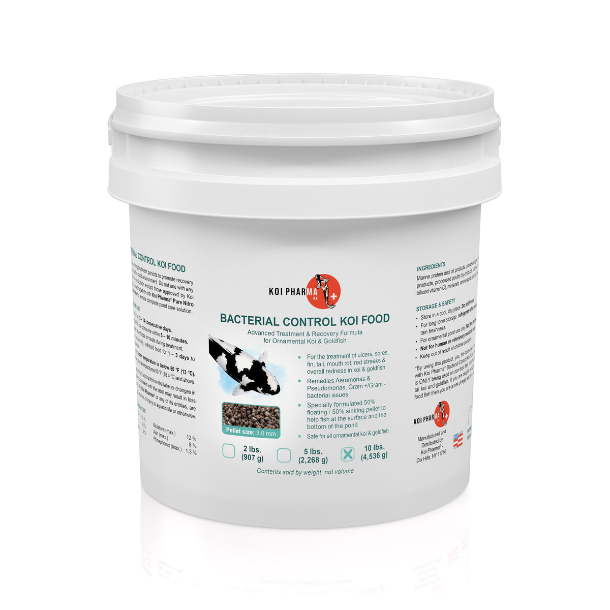 Bacterial Control Koi Food for Ornamental Fish by KOI PHARMA®