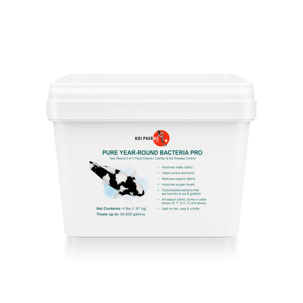 Pure Year-Round Bacteria Pro -- 3-In-1 Pond Cleaner, Clarifier & Koi Disease Control